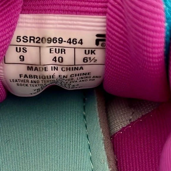 Fila~Athletic Shoes / Turquoise & Pink - Picture 5 of 10
